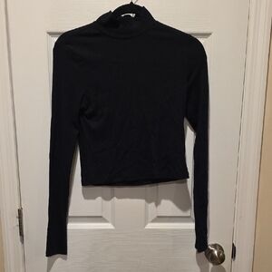 American Eagle Outfitters Black Long Sleeve Turtle Neck Top